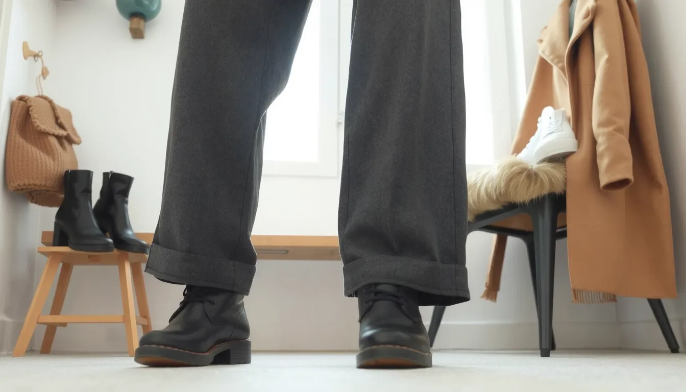 quelles chaussures avec un pantalon large hiver